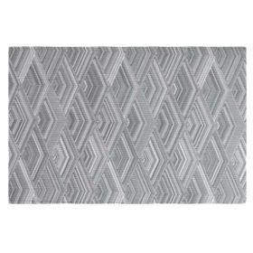 4 Pcs Dining Table Place Mats PVC Placemats Heat Resistant Woven Polyester Kitchen Table Mats 17.7x11.8 inch, Grey