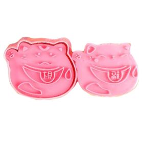 2 Sets Fortune Cat Shape Cookie Cutters Mold Biscuits Mold Cupcake Decorating Tool DIY Mold