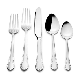 Boston Warehouse Kitchinox Evelyn Frost, 20-Piece Stainless Steel Silverware Set (76437)