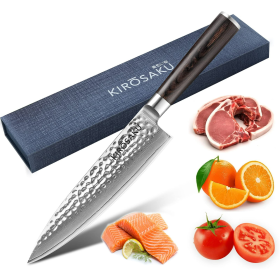 Kirosaku Premium Damascus Kitchen Knife 20cm - Extremely Sharp Kitchen Knife Made