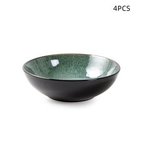 Creative Western Food Plate Vegetable Plate Kiln Change Peacock Green Bowl